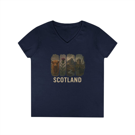 Scotland Paintstroke V-Neck T-Shirt
