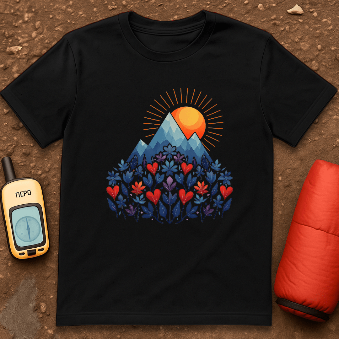 Blue Flower Hearts T-Shirt