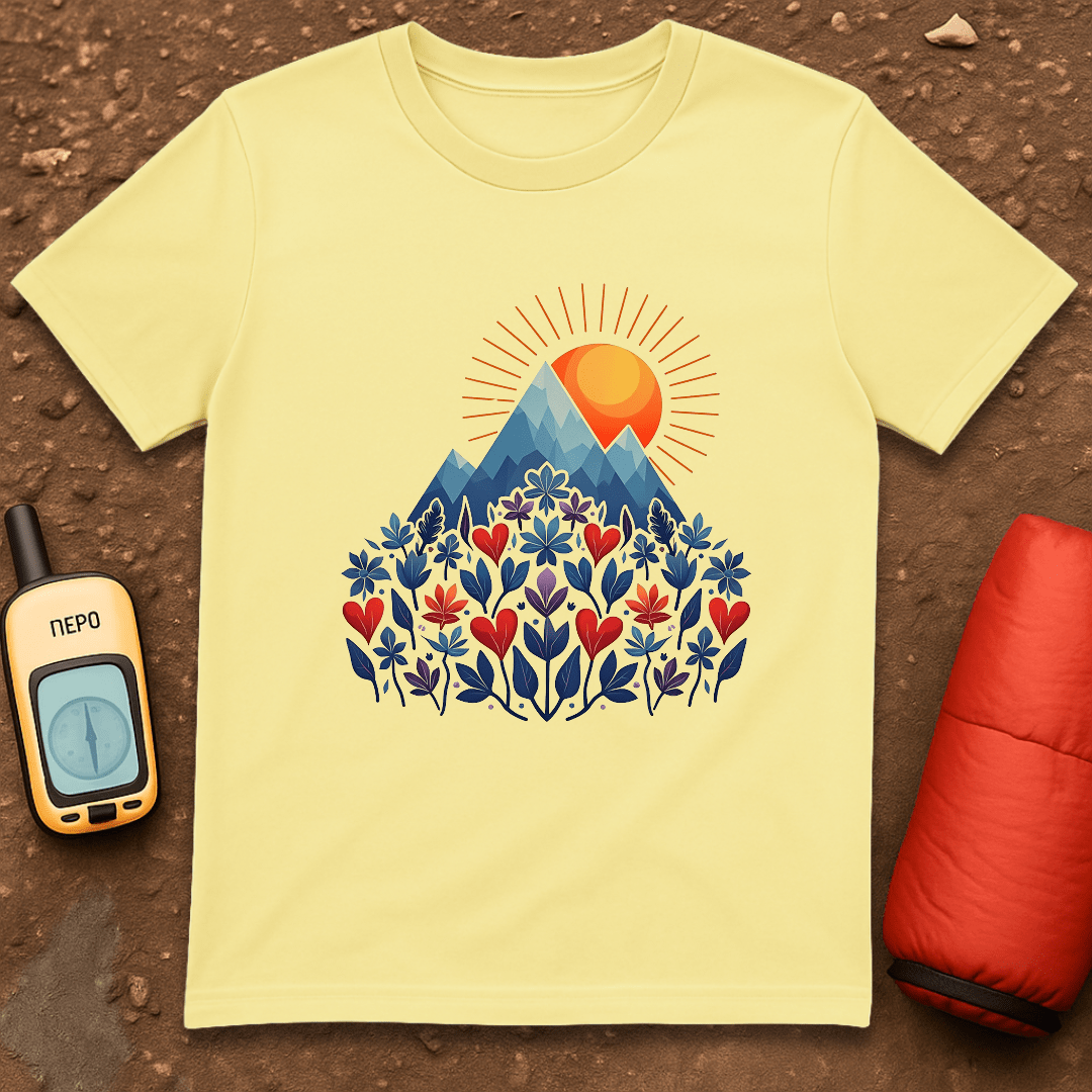 Blue Flower Hearts T-Shirt
