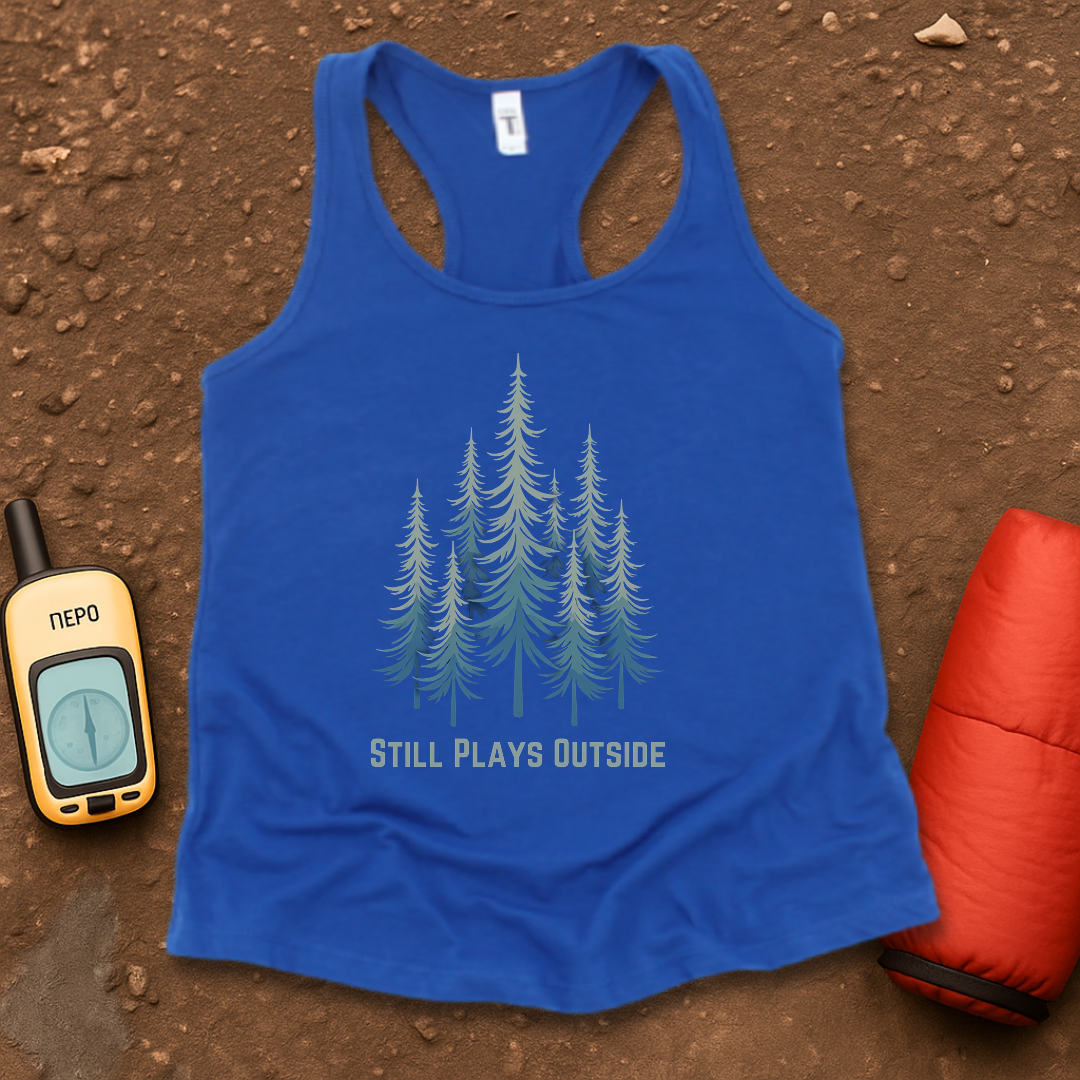 Still Plays Outside Women's Racerback Tank Top