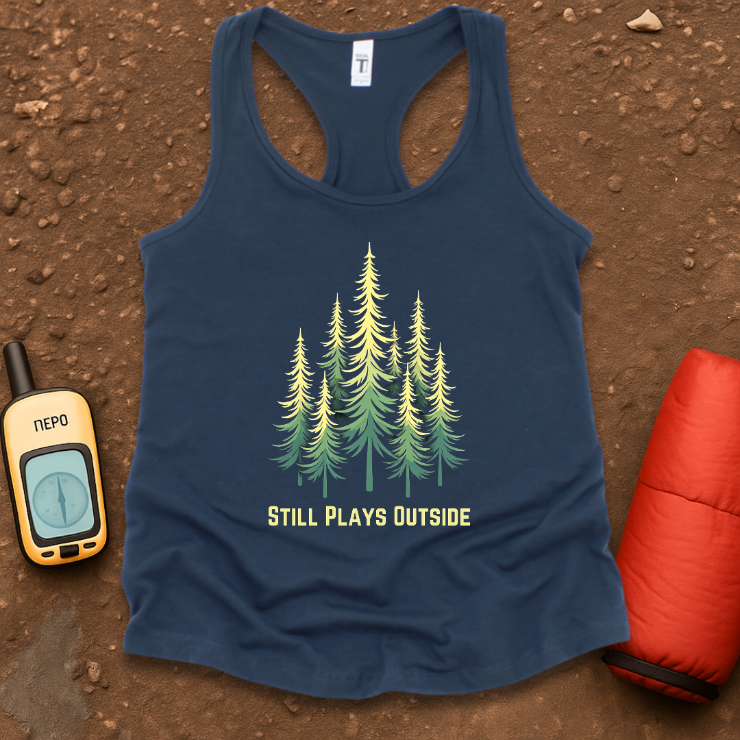 Still Plays Outside Women's Racerback Tank Top