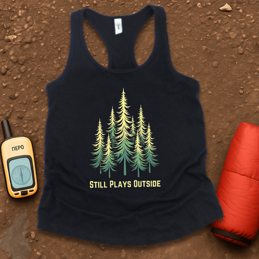 Still Plays Outside Women's Racerback Tank Top