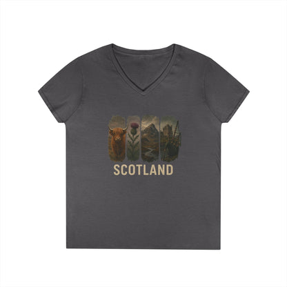 Scotland Paintstroke V-Neck T-Shirt