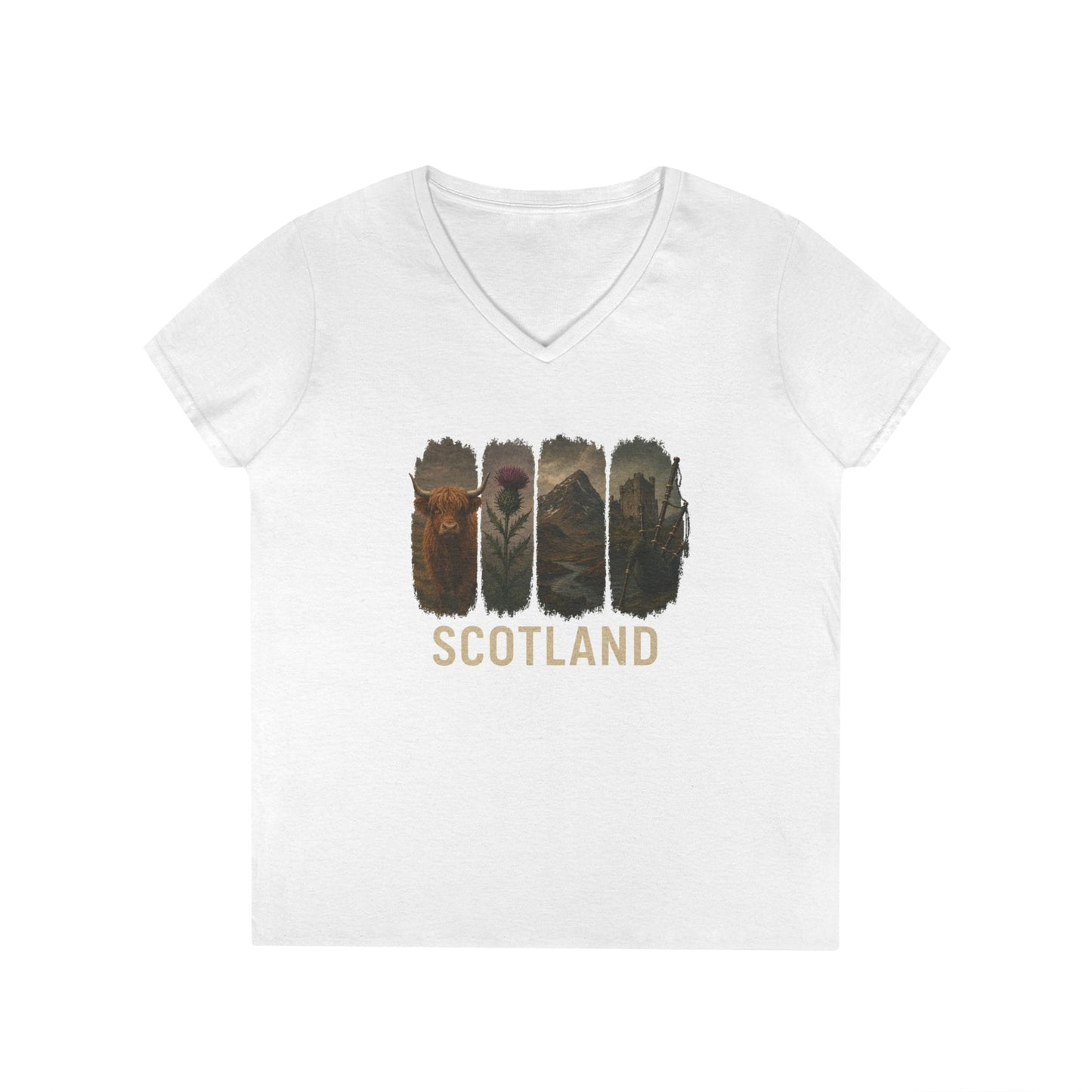 Scotland Paintstroke V-Neck T-Shirt