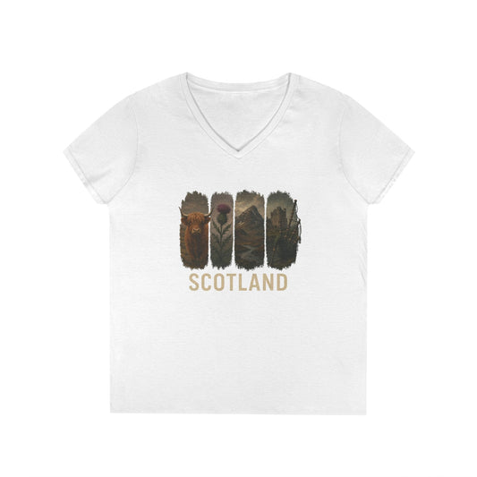 Scotland Paintstroke V-Neck T-Shirt