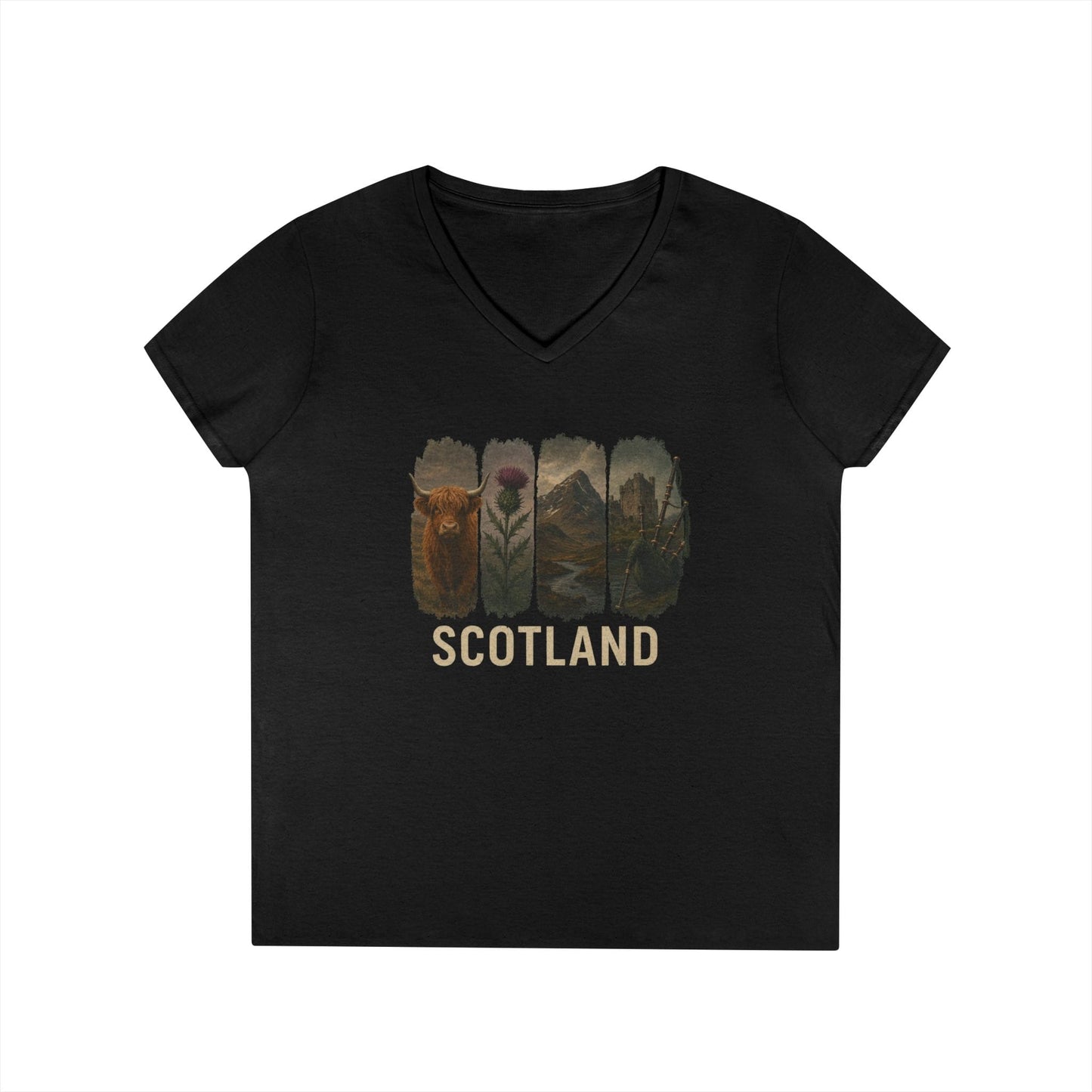 Scotland Paintstroke V-Neck T-Shirt