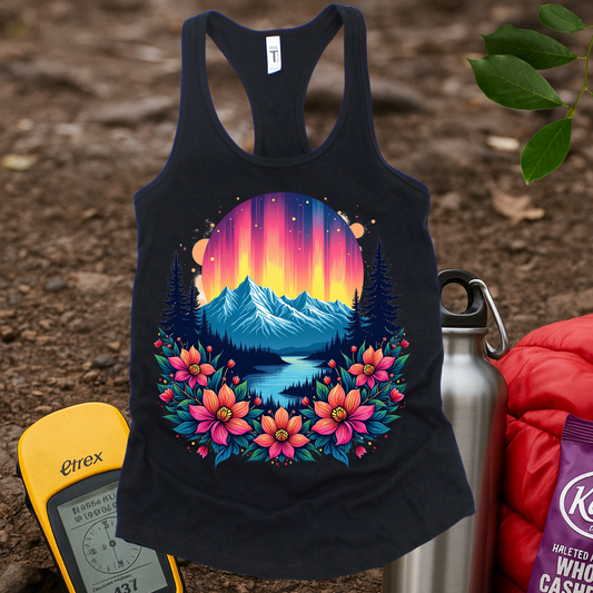 Neon Flowers Women's Racerback Tank Top