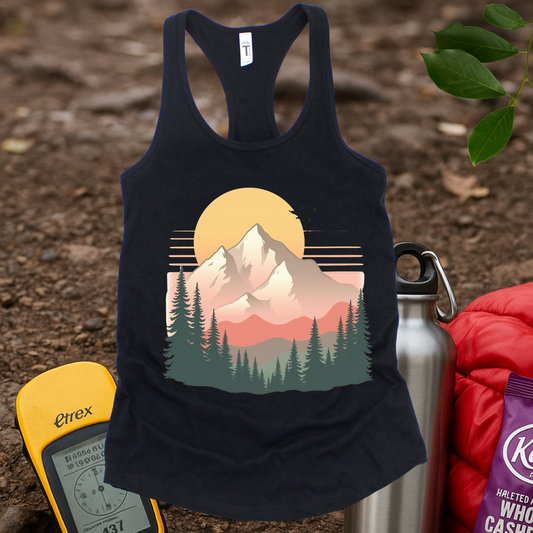 Pink Mountain Women's Racerback Tank Top