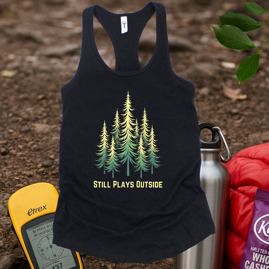 Still Plays Outside Women's Racerback Tank Top