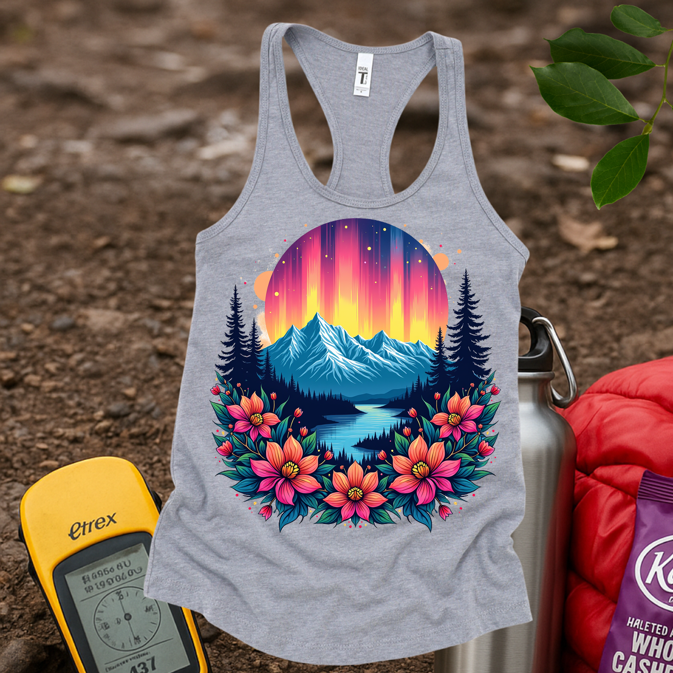 Neon Flowers Women's Racerback Tank Top