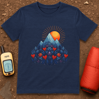Blue Flower Hearts T-Shirt