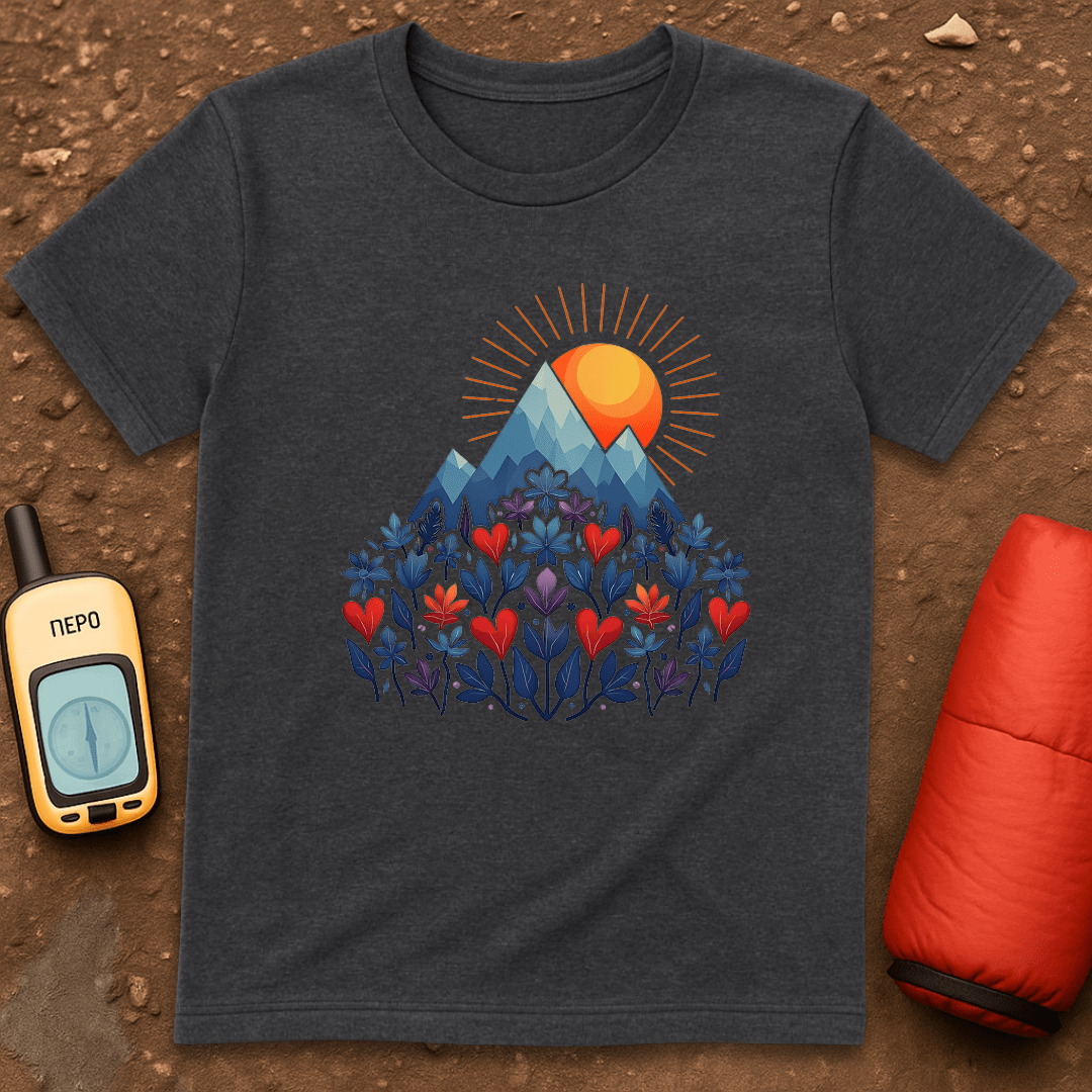 Blue Flower Hearts T-Shirt
