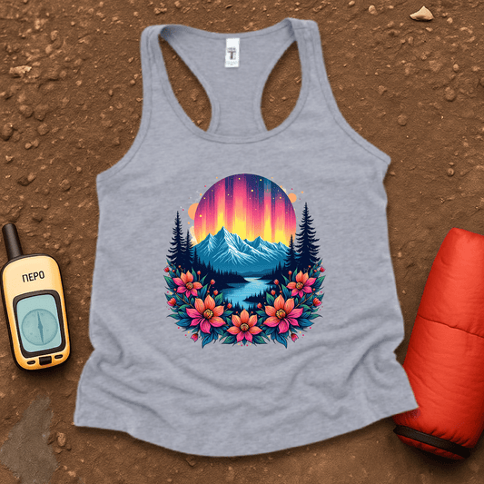 Neon Flowers Women's Racerback Tank Top