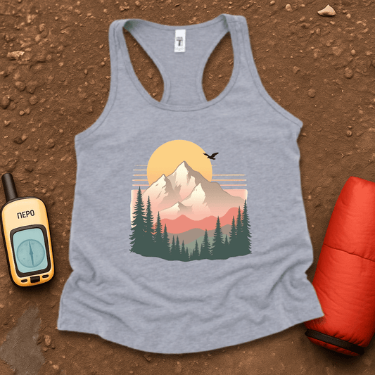 Pink Mountain Women's Racerback Tank Top