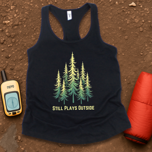 Still Plays Outside Women's Racerback Tank Top