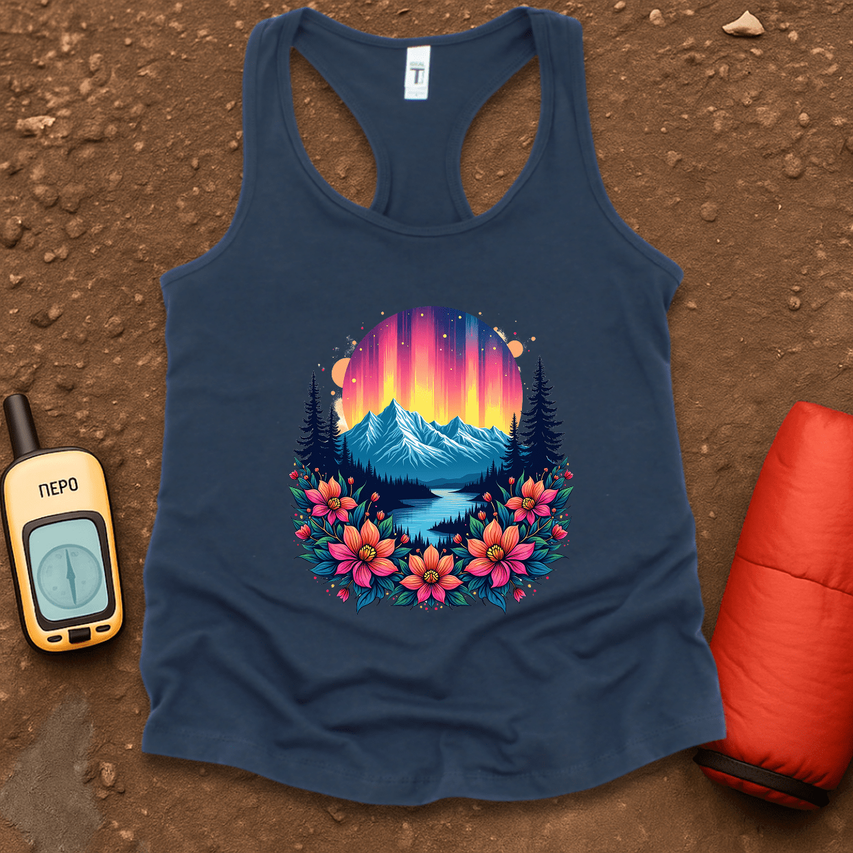 Neon Flowers Women's Racerback Tank Top