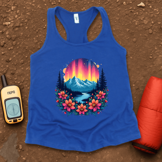 Neon Flowers Women's Racerback Tank Top