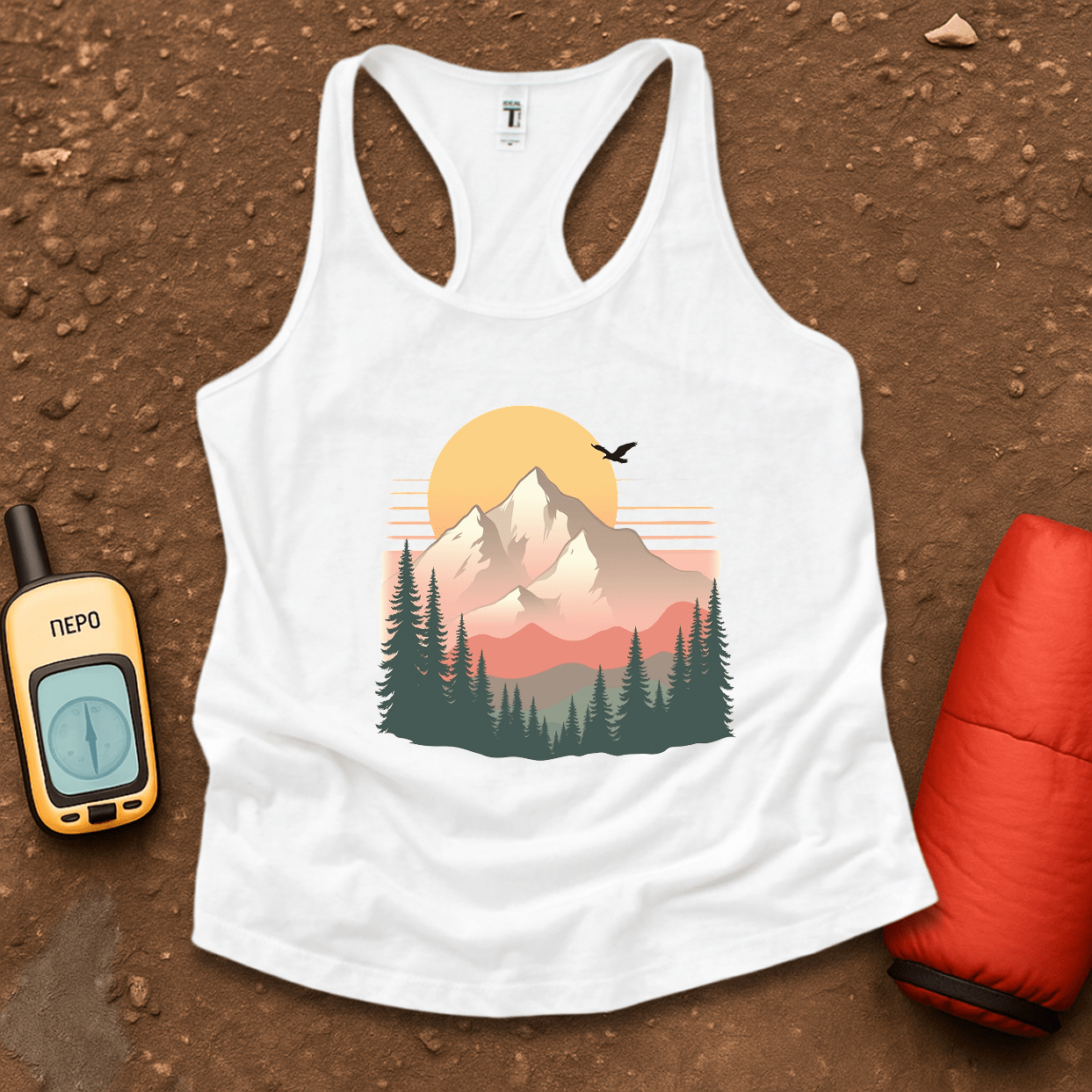 Pink Mountain Women's Racerback Tank Top