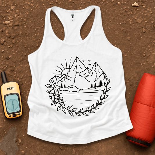 Line Art 2 Women's Racerback Tank Top