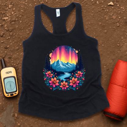 Neon Flowers Women's Racerback Tank Top
