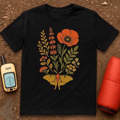 Moth And Flowers T-Shirt