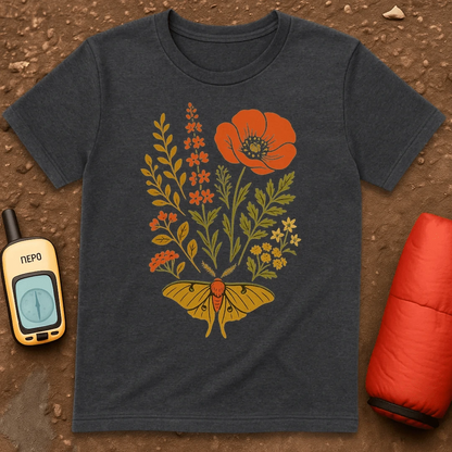 Moth And Flowers T-Shirt