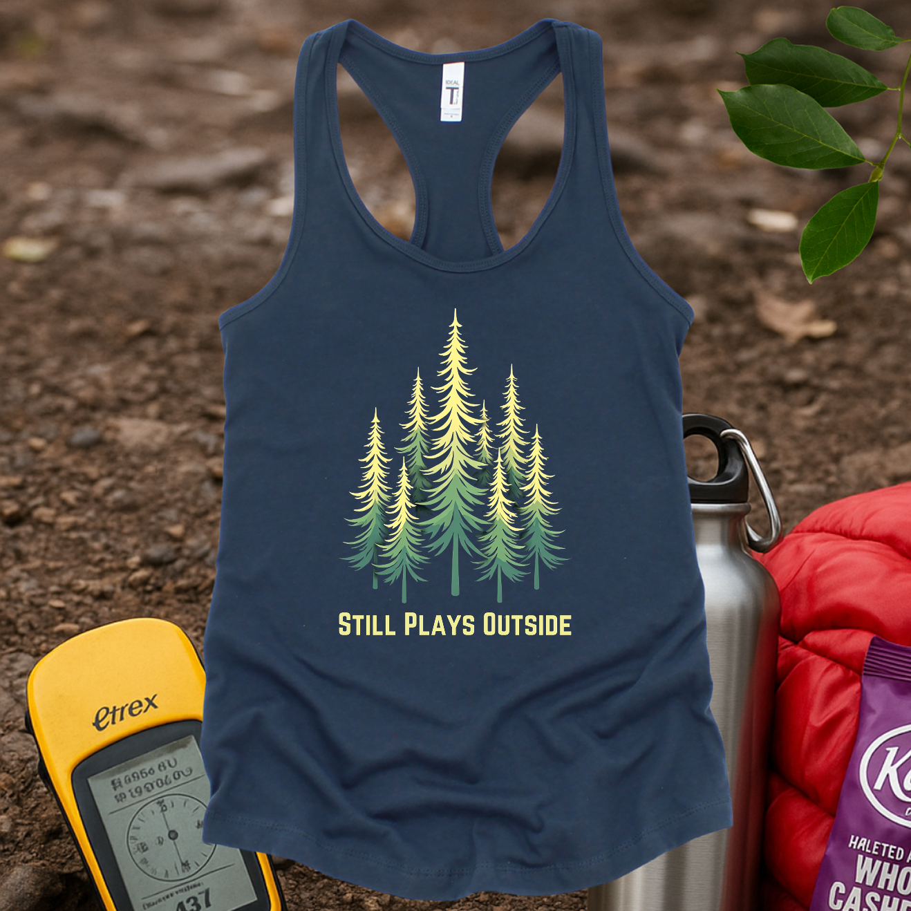 Still Plays Outside Women's Racerback Tank Top