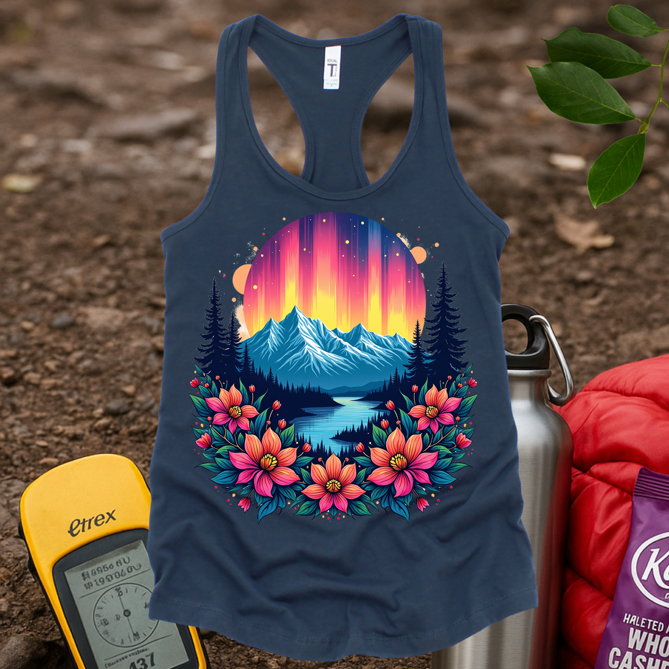 Neon Flowers Women's Racerback Tank Top