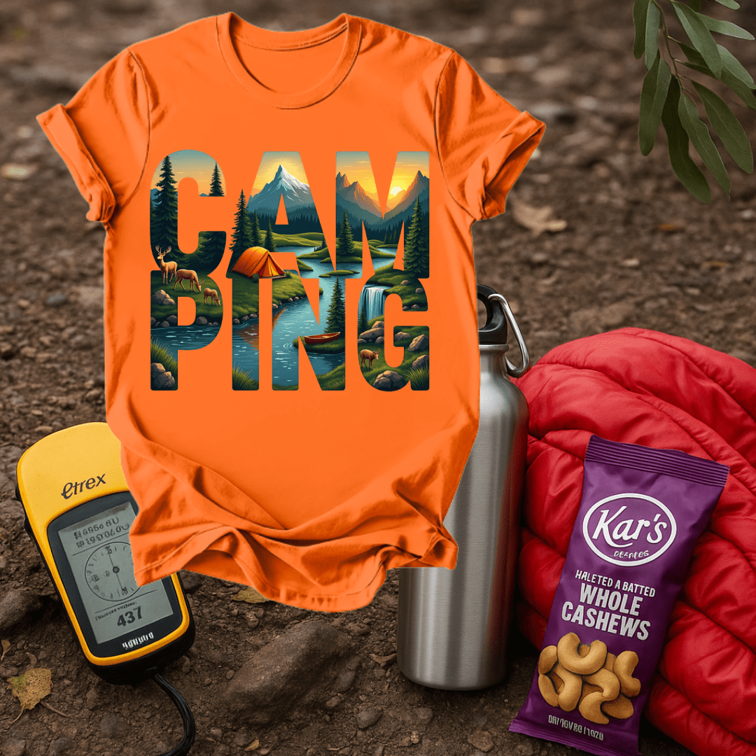 Camping Letter 2 T shirt