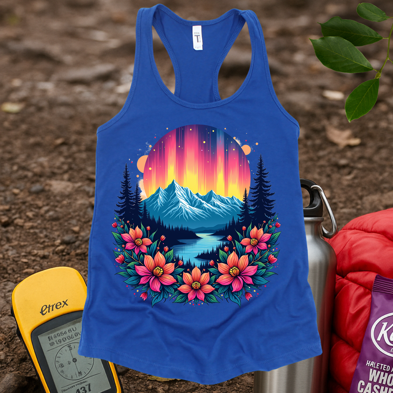 Neon Flowers Women's Racerback Tank Top