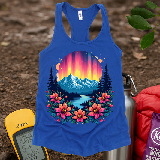 Neon Flowers Women's Racerback Tank Top