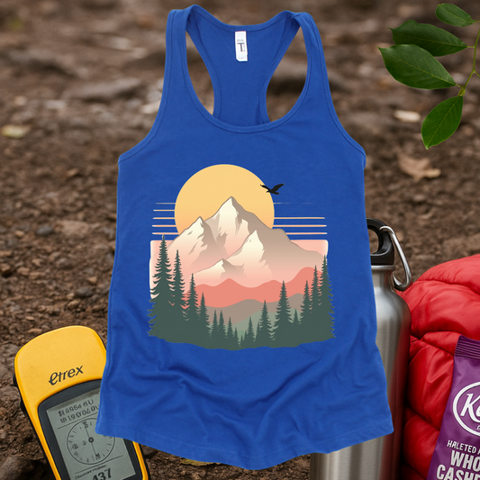 Pink Mountain Women's Racerback Tank Top